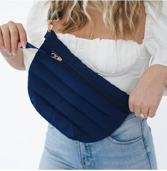 Jollie Puffer Belt Bag: Navy